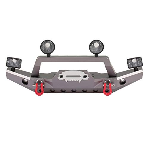 GoolRC TRX-4 Metal Front Bumper with 2 Led Lights for 1/10 RC Crawler Traxxas TRX4 Sport 82024 (Titanium)