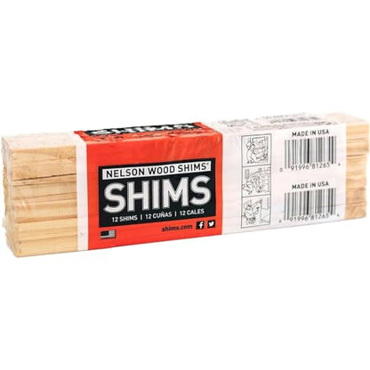 DIY Wood Shims 8-Inch Shims, High Performance Natural Wood, 100% Kiln Dried - 1 Pack (12 Shims Total) - style: 1-Pack