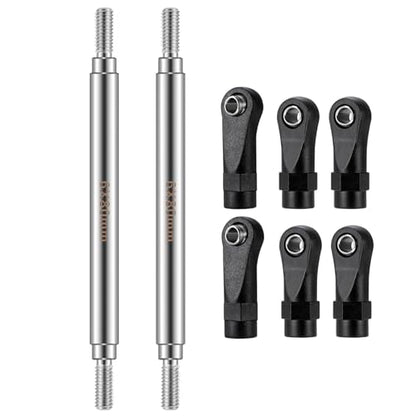 Straight Chassis Links - Stainless Steel Link Set High Clearance Linkage Link Rod with Plastic Rod Ends 50mm-100mm Compatible with 1/10 RC Crawler Axial SCX10 II III TRX4 (80mm) - color: 80mm