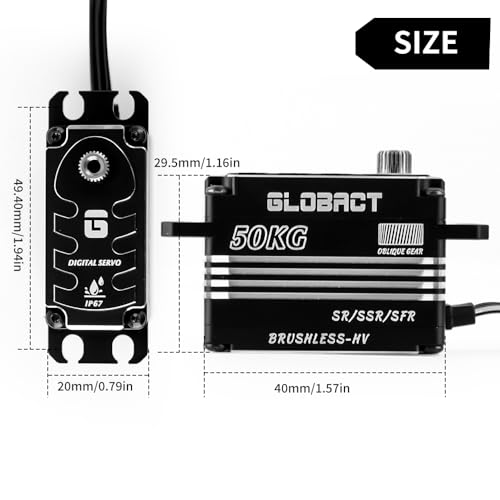 GLOBACT 50KG Brushless Servo Low-Profile for 1/8/ 1/10 RC Car Boat Airplane