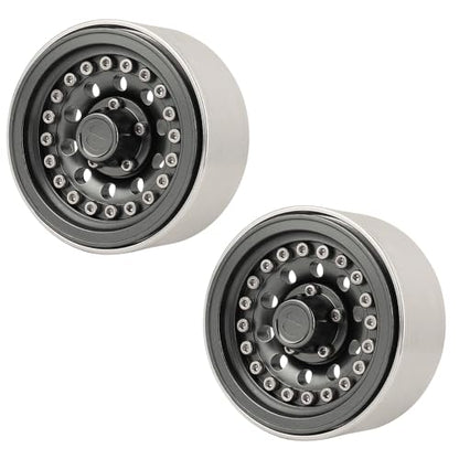 1/10 RC Crawler 4Pcs 1.9 Inch Beadlock Wheel Hub Rim Rims Aluminum Alloy for TRX4 TRX6 Axial SCX10 III AXI03007 GRT EX86190 RedCat,Five Hole nut (Titanium) - color: Titanium