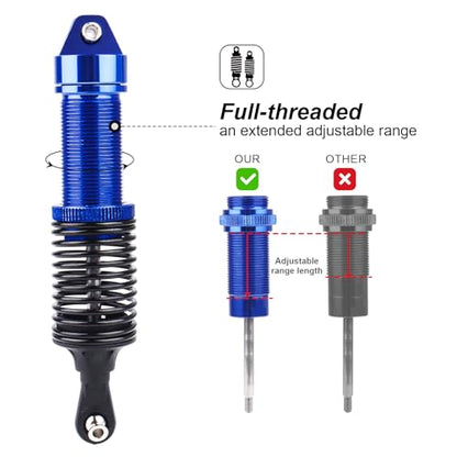 HobbyPark RC Shocks for 1/10 Traxxas Slash 4x4 Hoss Rustler Stampede Bandit VXL Nitro Shock Absorber Damper Set Upgrades Parts Replace of 5862 (Blue)