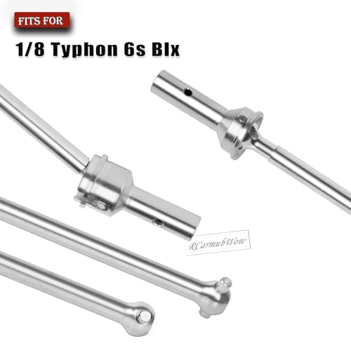 RC Axles Widen Driveshafts Upgrades Part for 1/8 Typhon 6S,Steel #45 Front Rear Drive Shafts,Center CVD Dogbone,Diff Outdrives,Silver - color: Silver(6pcs)