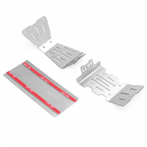 RC Car Skid Plate Set, daitoku Stainless Steel Chassis Armor RC Chassis Front & Rear Protector for Arrma 1/10 Gorgon 2WD