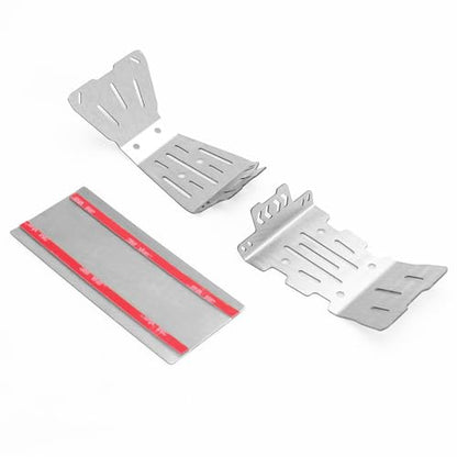 RC Car Skid Plate Set, daitoku Stainless Steel Chassis Armor RC Chassis Front & Rear Protector for Arrma 1/10 Gorgon 2WD