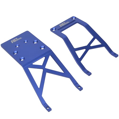 Aluminum Front/Rear Skid Plate for Traxxas 2WD Stampede Skully VXL Brushless Monster Truck (Blue) - color: Blue