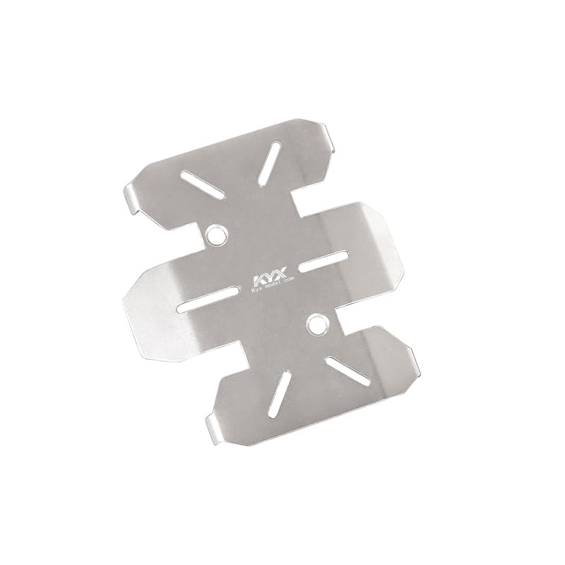 KYX Racing Stainless Steel Chassis Protective Plate Skid Plate Guard Upgrades Parts Accessories for 1/10 RC Crawler Car Axial SCX10 PRO