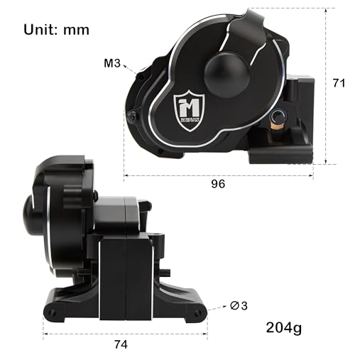 MEUS RACING Transmission Gearbox for 272 272R Traxxas VXL 2WD Slash Bandit Rustler Stampede Drag Slash C10 Mustang 5.0 F-150 Raptor (Black) - color: Black