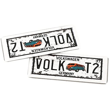 2PCS HIRCQOO Metal RC Car License Plate Decorations Accessories Compatible with Traxxas TRX-4 Tamiya CC01 Axial SCX10 D90 1/10 RC Crawler Car (VOLKT2) - style: VOLKT2