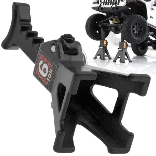 4Pcs ShareGoo 1/24 RC Scale Toy Decoration Metal RC Mini Toy Jack Stands Simulation Compatible with 1/18 1/24 RC Crawler SCX24 AX24 TRX4M FCX24 RC Crawler Car (Black) - color: Black