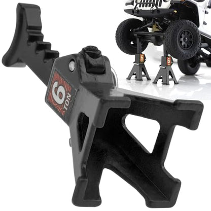 4Pcs ShareGoo 1/24 RC Scale Toy Decoration Metal RC Mini Toy Jack Stands Simulation Compatible with 1/18 1/24 RC Crawler SCX24 AX24 TRX4M FCX24 RC Crawler Car (Black) - color: Black