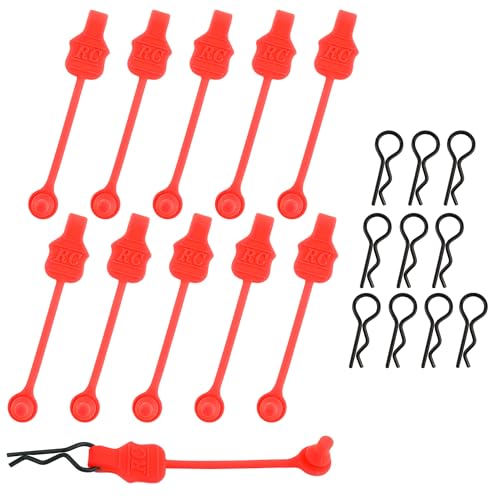 1.0mm RC Cars Body Clips with Pull Tabs for Universal 1/14 1/16 1/18 SCX24 Remote Control Car Compatible with Redcat HPI Himoto HSP Exceed Truck Buggy(10 Pieces,Red) - color: Red