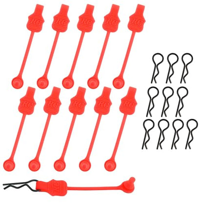 1.0mm RC Cars Body Clips with Pull Tabs for Universal 1/14 1/16 1/18 SCX24 Remote Control Car Compatible with Redcat HPI Himoto HSP Exceed Truck Buggy(10 Pieces,Red) - color: Red