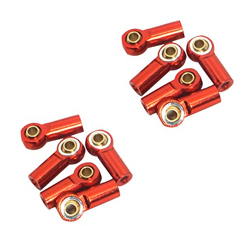10Pack Vgoohobby Aluminum M3 RC Link Tie Rod End Ball Joint Head Holder Linkage CW Compatible with HSP Traxxas HPI Axial Redcat Racing 1/10 RC Car Truck Buggy Crawler