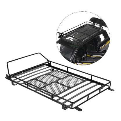 Black Car Roof Luggage Rack Standard Black Shelf Bracket for Rc Crawler Storage - size: 22.8X14.1cm