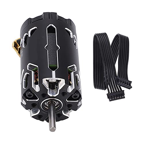 380 V2S Sensored Brushless Motor 10.5T Super Lightweight Brushless Motor for 1/12 1/14 RC Car Black Aluminum