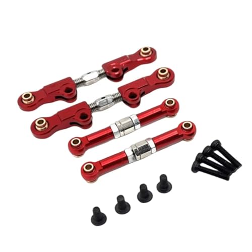 RC Crawlers Models for MJX for Hyper Go 14207 14208 1/14 Metal Adjustable Tie Rod Linkage Link Set RC Car Upgrade Parts Accessories Replacement(Red) - color: Red