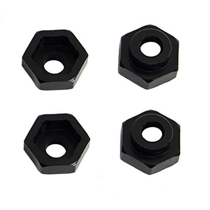 4PCS ShareGoo 12mm to 17mm Metal Wheel Hex Adapter Converter Compatible with Tamiya Axial RC4WD Traxxas HPI Himoto HSP Losi Kyosho RC 1/10 On-Road Car Buggy Truck Tyre Tires,Black