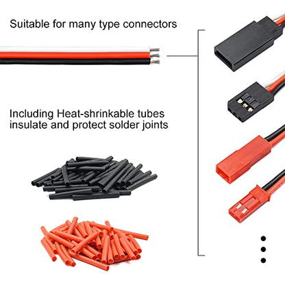 Servo Extension Cable Wire 22AWG 26AWG 60 Cores Lead 3P Line for RC Cars Drones Boats Planes Model Accessories (22AWG 30feet)