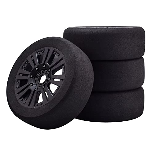 1/8 RC Tires and Wheels, 4Pcs Off Road Tires for RC Car Trucks Foam Vehicle Tyres 17mm Hex Hubs Wheel Rims for Kyosho HSP HPI RC Racing Model Toy Crawler, Black - style: 1/8 89H Foam