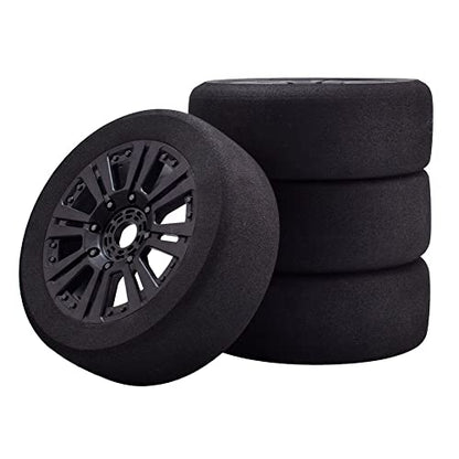 1/8 RC Tires and Wheels, 4Pcs Off Road Tires for RC Car Trucks Foam Vehicle Tyres 17mm Hex Hubs Wheel Rims for Kyosho HSP HPI RC Racing Model Toy Crawler, Black - style: 1/8 89H Foam