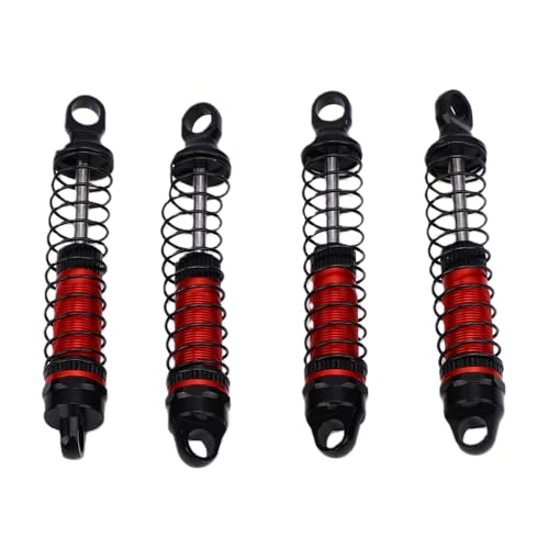 60MM Threaded for 1/18 RC Crawler Upgrade, Aluminum Alloy Damper Replacement Parts Compatible with Bronco K10, 4PCS (Red) - color: Red