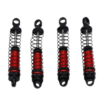 60MM Threaded for 1/18 RC Crawler Upgrade, Aluminum Alloy Damper Replacement Parts Compatible with Bronco K10, 4PCS (Red) - color: Red