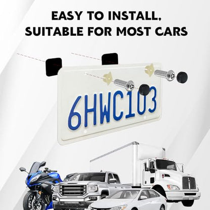 Anti Theft License Plate Screws Kits, License Plate Screw Caps, Stainless Steel Car Tag Holder Bolts Fasteners Kit, Car M6 (1/4") Tamper Proof Fastener Nut & Cap for Frame Mounting (Style 1)