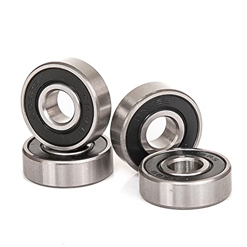 10 PCS 608-2RS Double Black Rubber Sealed Deep Groove Ball Bearings 8x22x7mm, Deep Groove Ball Bearing ABCE-3 Pre-Lubricated, Chromium Bearing Steel (608-2RS-BK, 10) - size: 608-2RS-Black