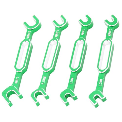 4pcs RC Car Wrench Turnbuckle Nut Ball Joint Remover Aluminium Alloy RC Maintenance Key 3.0-6.0 mm (Green) - color: Green