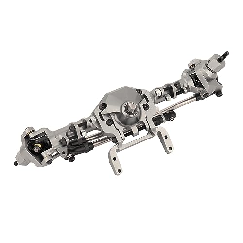 CNC Metal Front and Rear Straight Complete Axle for 1/10 Axial SCX10 II 90046 90047 RC Crawler Car New Upgrade Parts (Silver) - color: Silver