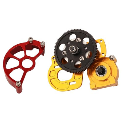 Metal Forward Transmission Assembled Gearbox with Steel Gear Set Compatible with Axial SCX10 & SCX10 II 90046 90047 1/10 RC Crawler Upgrade Parts,Half Open Shell (red-Gold) - color: Red-gold