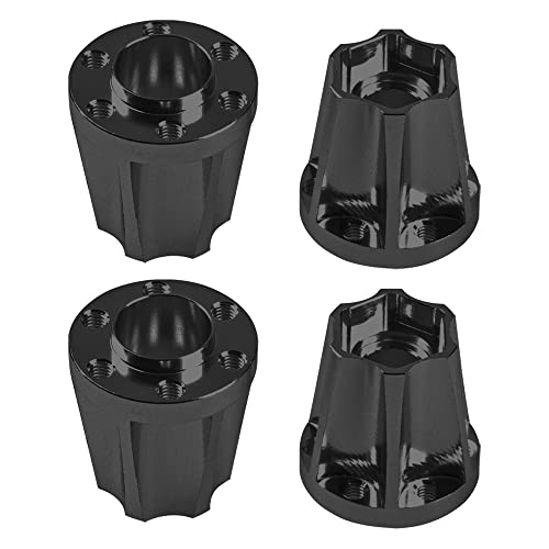 Metal RC 12mm Wheel Hex Hub Extension Combiner Compatible with 1.9/2.2inch Wheel Rim Axial SCX10 Traxxas TRX4 D90 1/10 RC Crawler (22mm, Black) - color: Black, size: 22mm