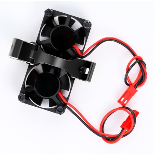 Metal 40-42MM 20000RPM Motor Cooling Fan Heat Sinks for Arrma 4068 4074 4274 4268 RC Motors(Black) - color: Black