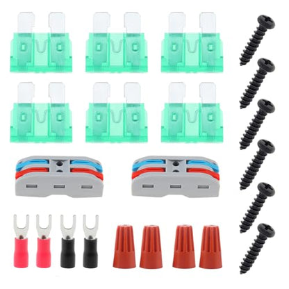 2Pcs Battery Adapter Kit 14.4V/18V/20V Multi-Voltage Battery Converter | with Switch 12 AWG Wire 30A Fuses for Power Tools Ride-On Toys