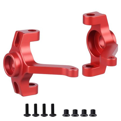 Hobbypark Aluminum Caster Mounts Steering Knuckles Hub Carrier (L/R) for Redcat Everest Gen7 PRO/Sport Replacement of 180002 (Set of 2) (Red)