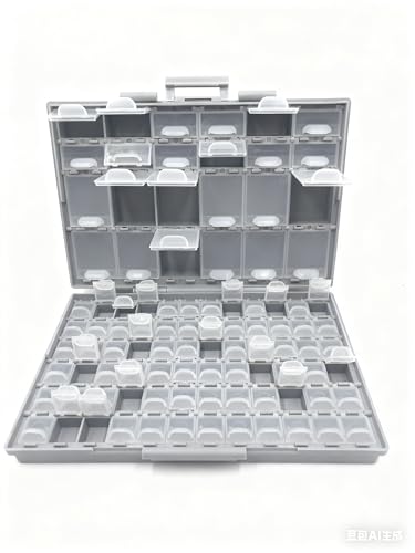 3pcs AideTek BOXALL 96 Compartments Enclosure SMD SMT Parts Organizer Surface Mount Box Labels - style: 3BOXALL96