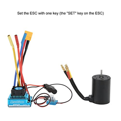 RiToEasysports Brushless ESC Combo, High Speed 2300KV 120A Motor Controller for 1/10 1/8 Scale RC Cars Off-Road Racing Crawling
