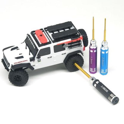 RC Aluminum Tool Set for AXIAL 1/30 SCX30 RC Crawler Car, Hex 1.3mm, PH 2.0mm, Mini Box Nut, Gold Titanium Coated Tips (RC Aluminum Tool Set) - color: Rc Aluminum Tool Set
