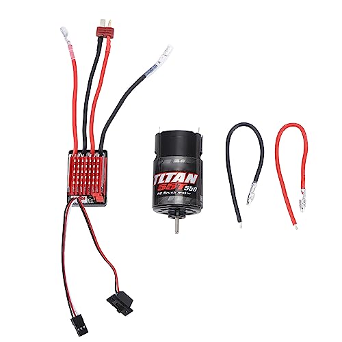 RC Car 550 Motor 60A ESC Brushless Combo, Stable Performance Sensorless for 1 10 Scale Short Truck and Crawler RC, Copper Winding Efficient Cooling Aluminum Shell