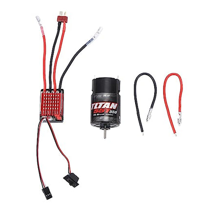 RC Car 550 Motor 60A ESC Brushless Combo, Stable Performance Sensorless for 1 10 Scale Short Truck and Crawler RC, Copper Winding Efficient Cooling Aluminum Shell
