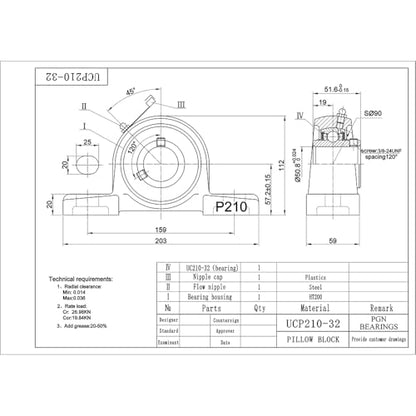 PGN UCP210-32 (2 Pack) Pillow Block Bearing - 2" Bore Self-Aligning - size: 2, style: UCP210-32