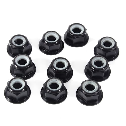 Insert Lock Nuts – Aluminum Alloy Hex Flanged Nylon Lock Nuts,Avoid Loosening Hardware Fasteners for RC Car Truck Crawler Wheels(M4,Black)(Black-M4) - color: Black-M4