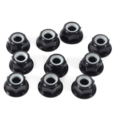 Insert Lock Nuts – Aluminum Alloy Hex Flanged Nylon Lock Nuts,Avoid Loosening Hardware Fasteners for RC Car Truck Crawler Wheels(M4,Black)(Black-M4) - color: Black-M4