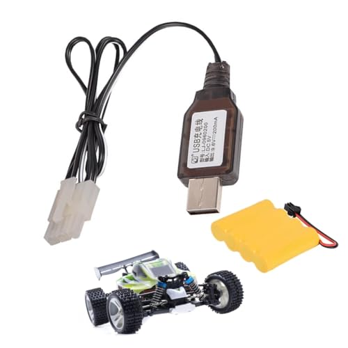 USB Charging Cable for 9.6V NiMH NiCD Remote Car Battery with Safety Protections and Charging Statuses Indicators