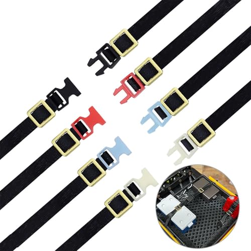 kowaku 6 Pieces Roof Rack Luggage Rope RC Crawler Accessories Roof Rack Strap RC Car Roof Rack Elastic Straps Flexible Adjustment Suitable for Remote, Black