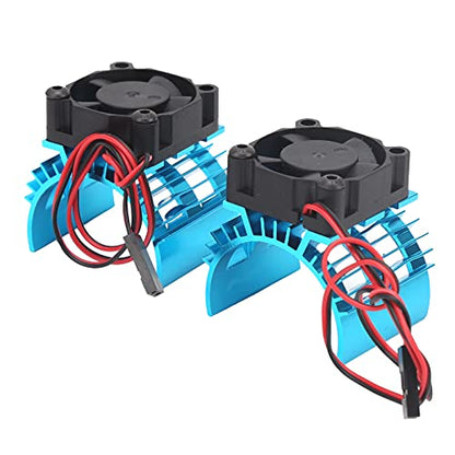 RC Remote Control Car Engine Motor Heatsink 540 Brushed Motor Fan with Heatsink RC Accessory(Blue)