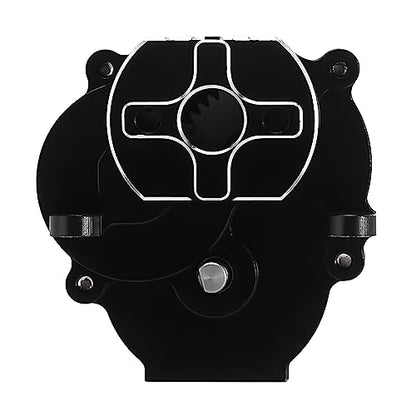 INJORA Transmission Gearbox with 16.6/1 Gears Pinion CNC Aluminum Complete Transmission for TRX4M 1/18 RC Crawler Upgrade(Black)