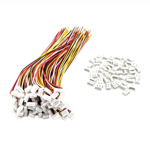 60 Pairs MX 1.25mm Pitch Plug Socket Set, Micro MX JST 1.25mm 4 Pin Male and Female Connector Kit with 28AWG 150mm Cable for PCB Wiring - size: 1.25mm Pitch-4Pin-15cm