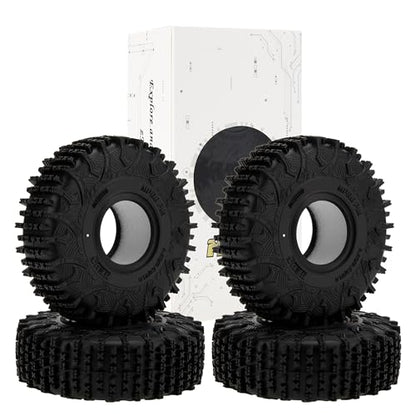 MEUS RACING 1.0 Tires - MS6 MPRO Pin Tires for TRX4M SCX24 FCX24 AX24 1/24 1/18 RC Crawler, 0.83/2.52/R1.0, #M1009 - size: M1009